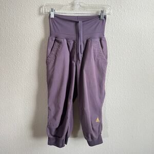 Adidas Purple Roll Down Waist Jogger Pants Women's S Mid Rise Gorpcore Gym